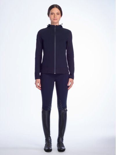 Veste d'entraînement bleu marine avec capuche pour femme - Cavalleria Toscana