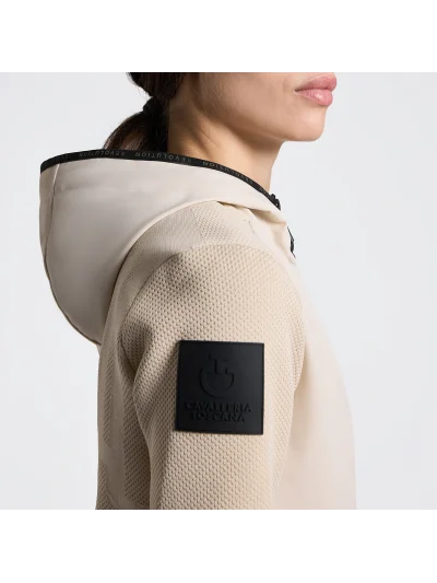 Chaqueta Softshell de punto técnico beige para mujer - Cavalleria Toscana