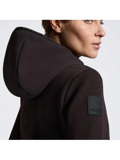 Veste softshell en maille technique marron foncé (Espresso) à capuche pour femme Revolution - Cavalleria Toscana