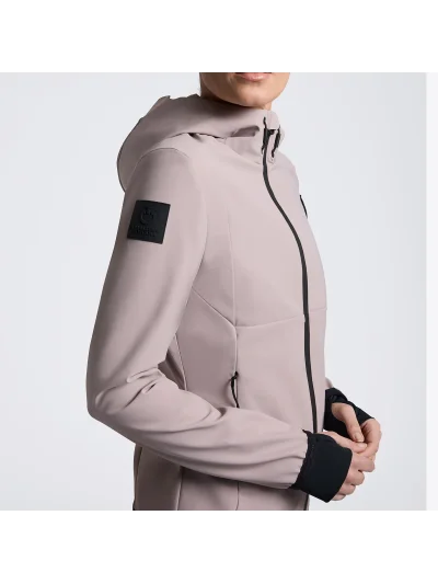 Powder pink (Cipria) hooded softshell jacket for women - Cavalleria Toscana