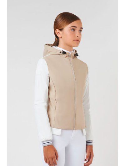 Veste beige et blanche avec capuche junior unisexe - Cavalleria Toscana