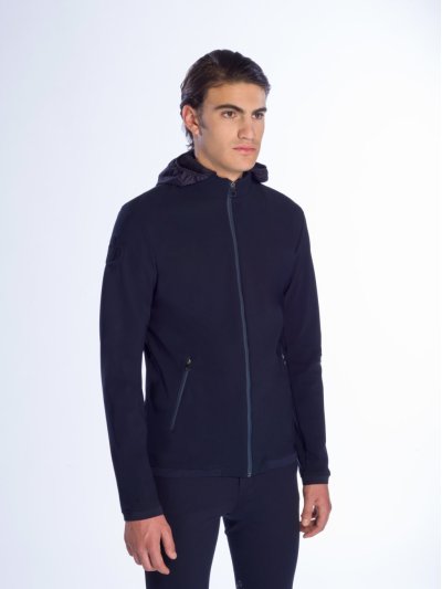 Veste softshell bleu marine avec capuche pour homme - Cavalleria Toscana
