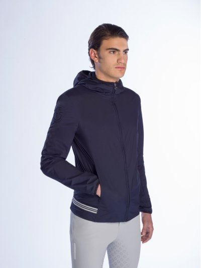Coupe-vent imperméable bleu marine avec capuche pour homme - Cavalleria Toscana