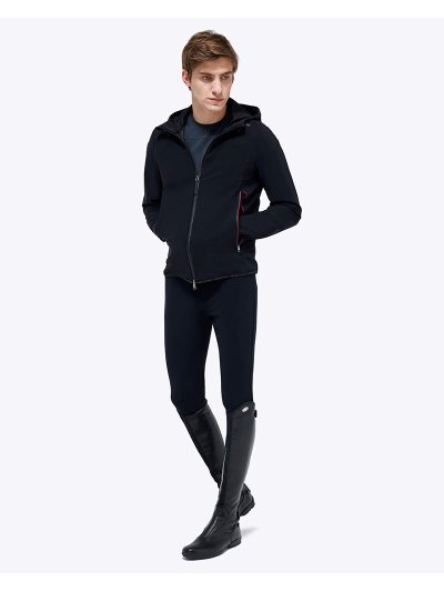 Softshell cortavientos negro con detalles en rojo para hombre- Revo - Cavalleria Toscana