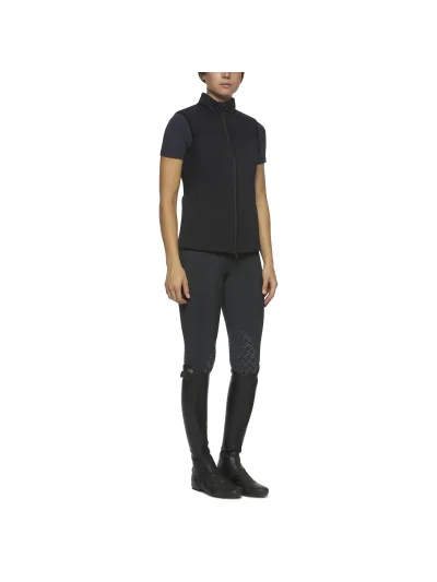 Black windproof vest with padded front for women - Cavalleria Toscana - imagen 2