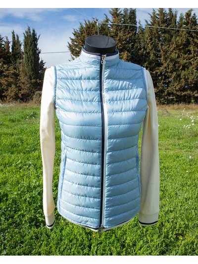 Gilet matelassé ultraléger bleu clair pour femme- Cavalleria Toscana