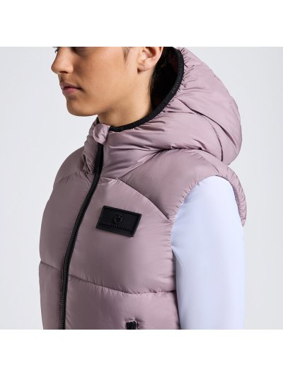 Chaleco de plumas rosa con capucha para junior (unisex) - Cavalleria Toscana