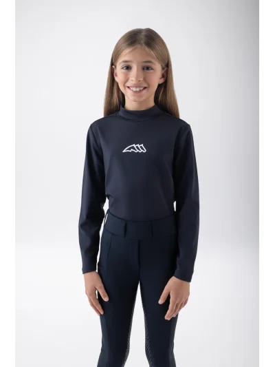 Navy junior second skin with logo on the back EQJIN - Equiline - imagen 3