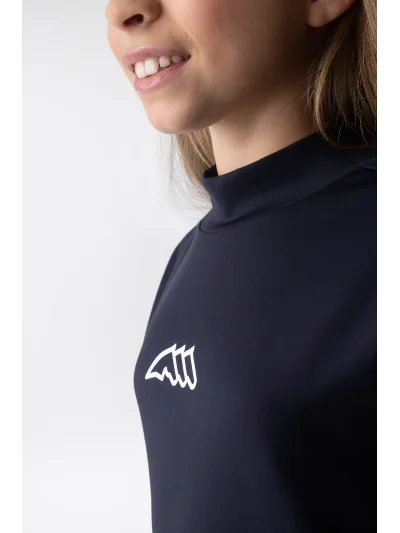 Navy junior second skin with logo on the back EQJIN - Equiline - imagen 4