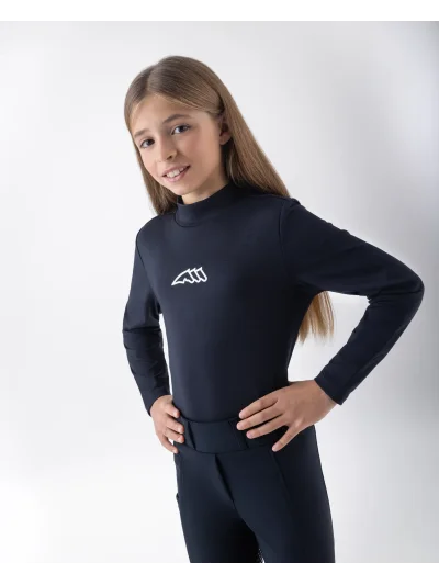 Navy junior second skin with logo on the back EQJIN - Equiline