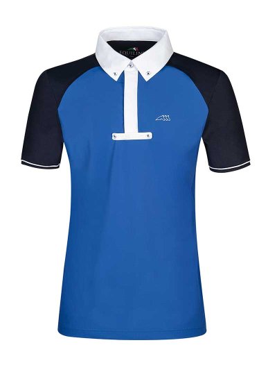 Polo de compétition à manches courtes bleu et bleu marine pour homme - Gasto - Equiline