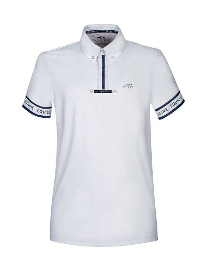 Polo de compétition à manches courtes blanc pour homme - Pirite - Equiline