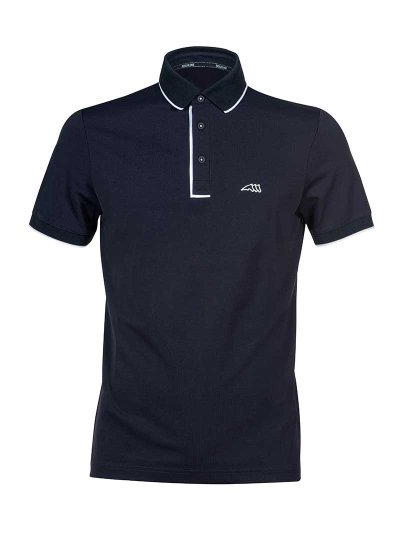 Polo en micro-piqué à manches courtes bleu marine pour homme - Ezrae - Equiline