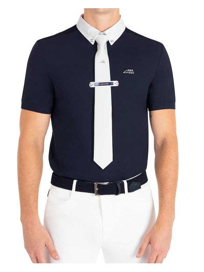 Polo de compétition à manches courtes bleu marine pour homme - Eldsone - Equiline