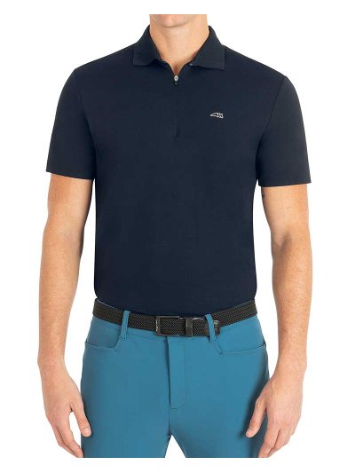 Polo en micro-piqué à manches courtes bleu marine pour homme - Clemc - Equiline