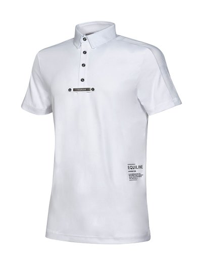 Polo blanc de compétition à manches courtes pour homme - Connellec - Equiline