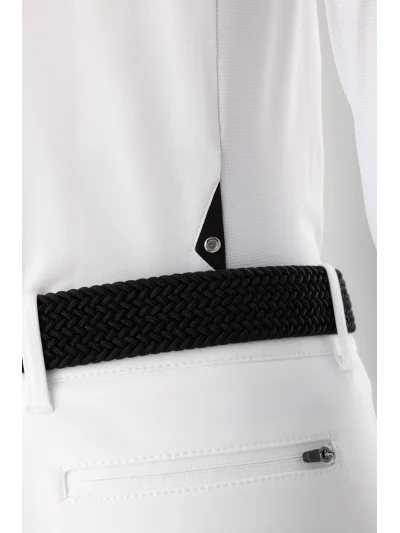 Polo de competición de manga corta blanco para hombre EQCILORT - Equiline - imagen 2