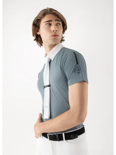 Polo de competición de manga corta Verde para hombre EQCILORT - Equiline