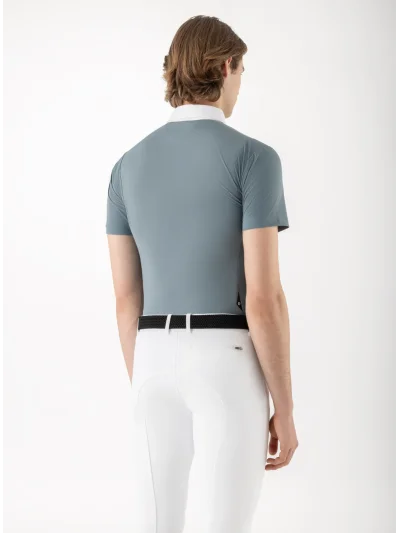 Polo de competición de manga corta Verde para hombre EQCILORT - Equiline - imagen 4