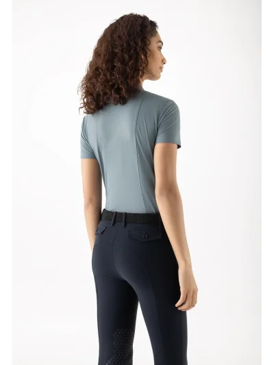 Polo de tiempo libre de manga corta verde para mujer EQCRESTY - Equiline - imagen 3