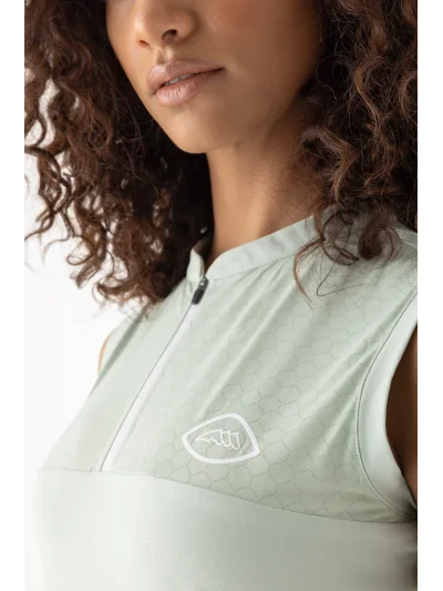 Polo sin mangas verde para mujer EQCRAVING - Equiline - imagen 3