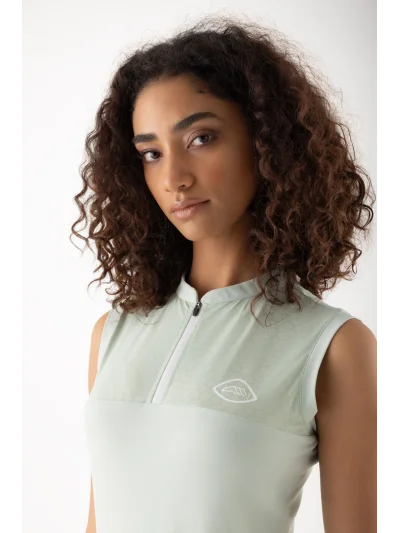 Polo sin mangas verde para mujer EQCRAVING - Equiline - imagen 2
