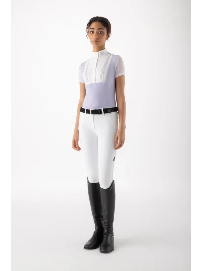 Polo de competición de manga corta lila para mujer EQGLIO - Equiline - imagen 4