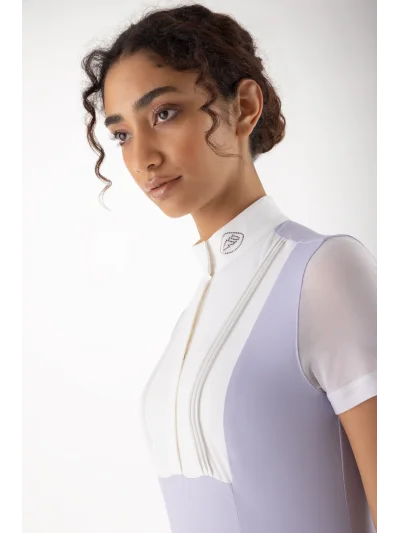 Polo de competición de manga corta lila para mujer EQGLIO - Equiline - imagen 2