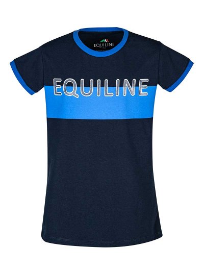 T-shirt à manches courtes bleu marine et bleu royal junior unisexe - Flash - Equiline