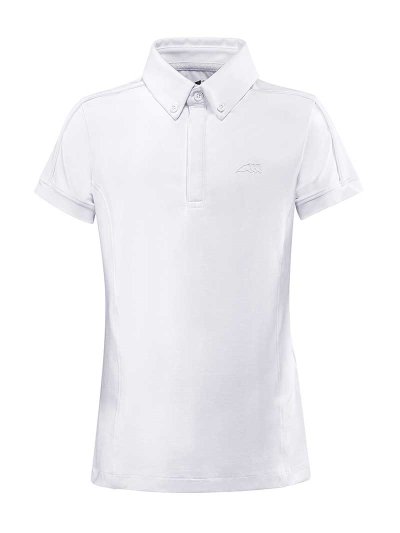Polo de compétition à manches courtes blanc pour garçon - Joshua - Equiline