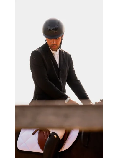 Matt black riding helmet with glossy front detail (Black Matt) Kooki - Kask - imagen 4