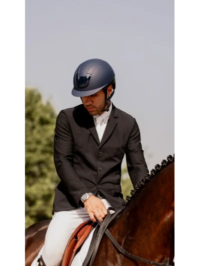 Casque d'équitation bleu marine mat avec détail frontal brillant (Navy Matt) Kooki - Kask - imagen 4