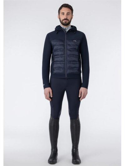 Chaqueta azul marino de nylon tecnico acolchada por delante para hombre  Ecude - Equiline