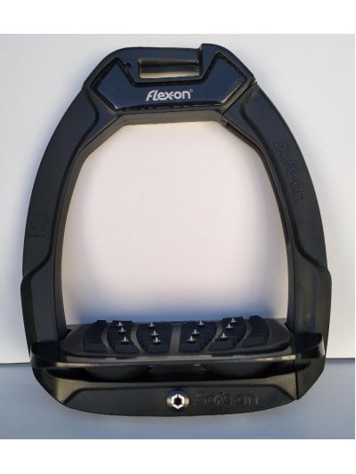 Estribos "Safe-on" inclinado ultragrip negros con los amortiguadores negros - Flex-On