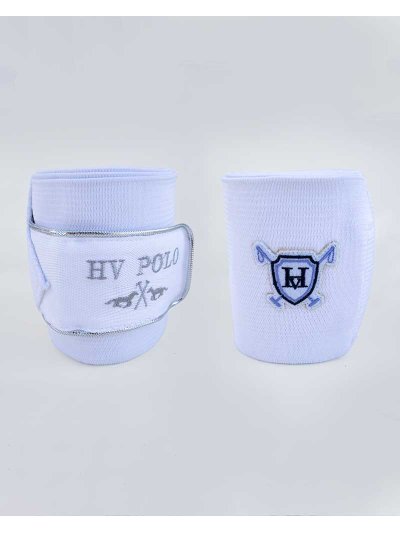 Lot de 2 Bandes (polaires+élastique) de travail blanches pour cheval - Margie - HV Polo