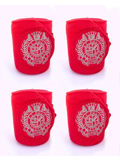 Lot de 4 bandes polaires de travail rouges pour cheval - Favouritas - HV Polo