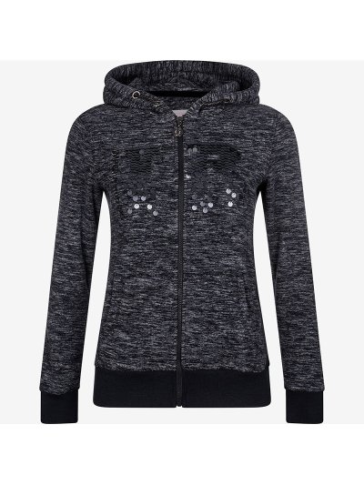 Veste en laine gris foncé avec capuche et paillettes sur le devant pour femme modèle Super chill - Imperial Riding