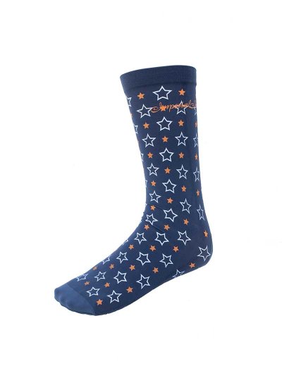 Chaussettes techniques bleu marine avec estrellas blanc et moutarde modèle Mystic Journey - Imperial Riding