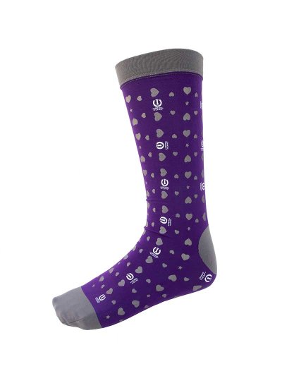 Chaussettes techniques violettes avec cœurs modèle My sweetheart - Imperial Riding