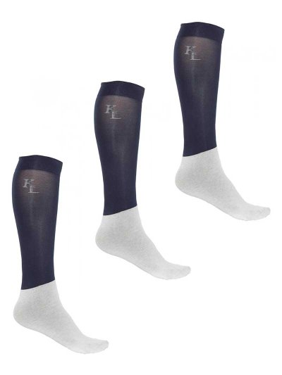 Pack de 3 paires de Chaussettes fins de compétition bleu marine - Kingsland Classic