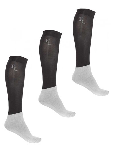 Pack de 3 paires de Chaussettes fins de compétition noir - Kingsland Classic
