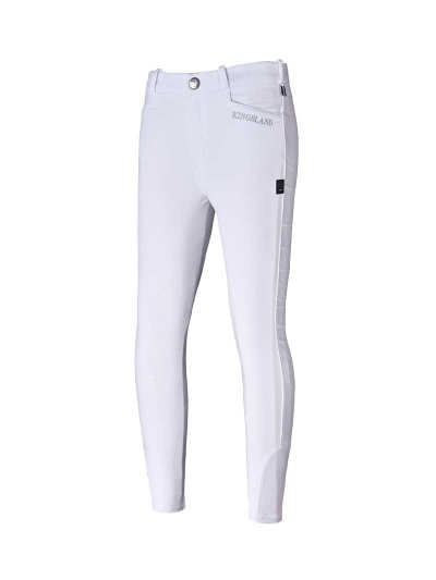 Pantalons d'équitation blanc (grip à fond intégral) junior unisexe - Kassidy - Kingsland Classic