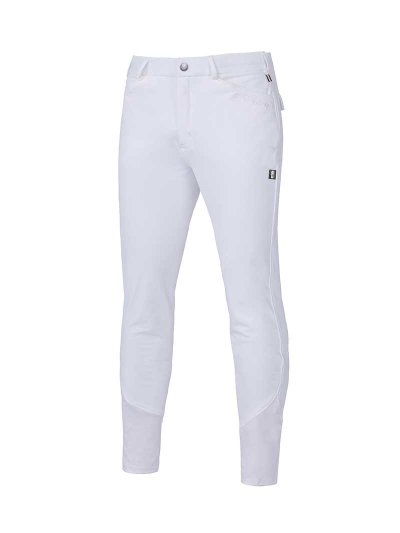 Pantalons de compétition blanc (grip aux genoux) pour homme - Kenton - Kingsland Classic