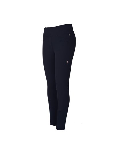 Pantalons pull-on bleu marine avec ceinture large et élastique et grip silicone aux genoux modèle Katja - Kingsland Classic