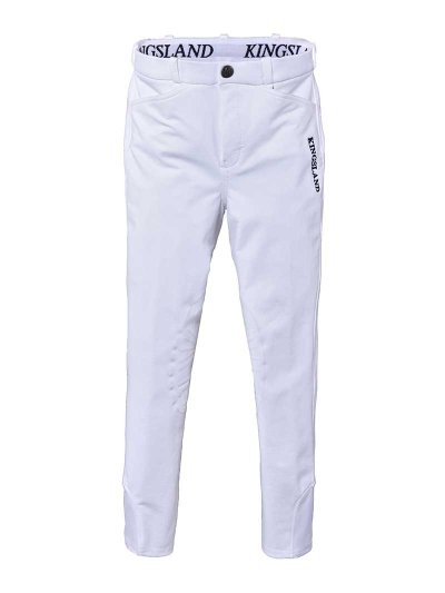 Pantalons de compétition blanc (grip aux genoux) junior unisexe - Ken - Kingsland Classic