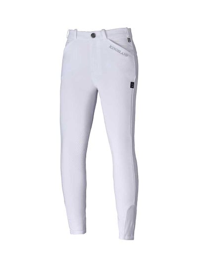 Pantalones de competición blancos (grip rodilla) junior unisex - KLkonrad - Kingsland Classic