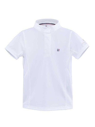 Polo de compétition à manches courtes blanc pour fille - Kingsland Classic