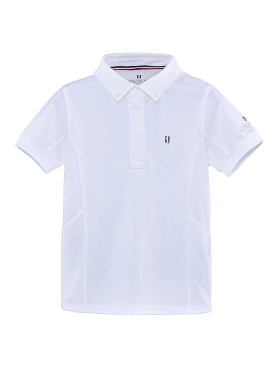 Polo clásico de piqué de compétition à manches courtes blanc pour garçon - Kingsland Classic
