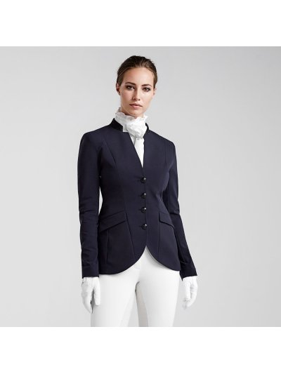 Veste de compétition bleu marine avec col de daim et brillants pour femme - Fairen - Kingsland Classic Master