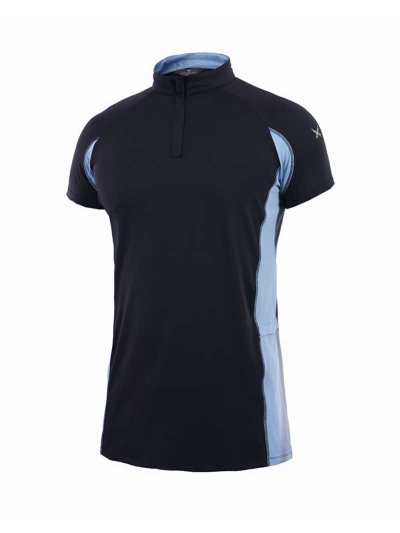 Polo à manches courtes d'entraînement bleu marine et clair pour homme - Brescia - Kingsland Dressage Classic